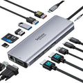 USB C Docking Station Dual Monitor Adapter - 14-in-1 4K Hub