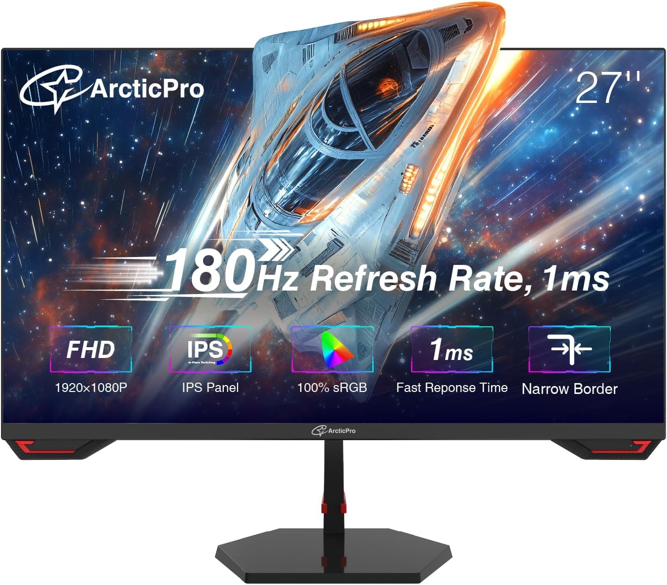 ArcticPro 27inch Gaming Monitor with 180Hz Refresh Rate
