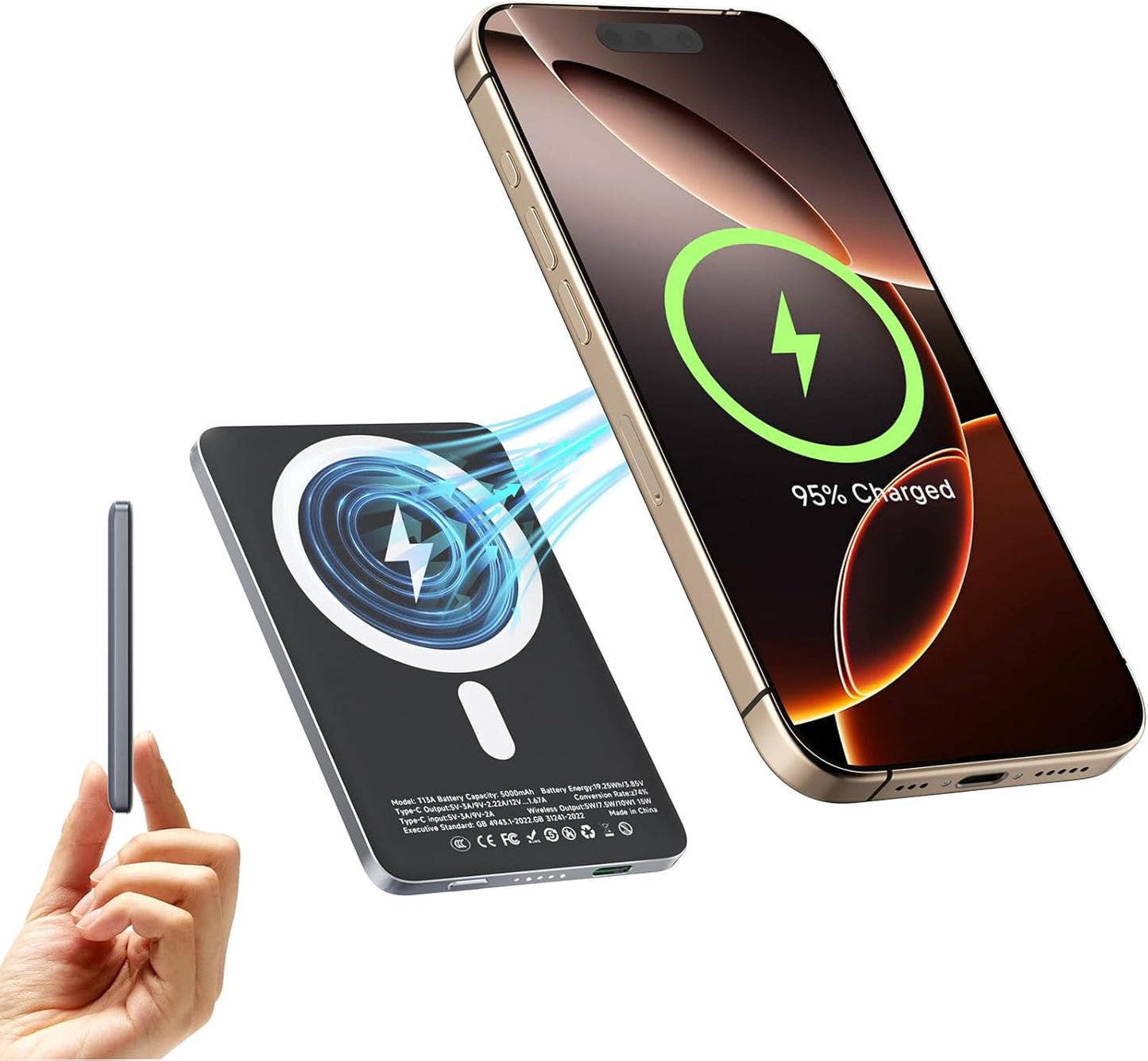 Ultra Slim Wireless iPhone Power Bank - 5000mAh