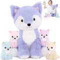 MaoGoLan Large Fox Plush Stuffed Animal Set - Mom with 4 Baby Foxes