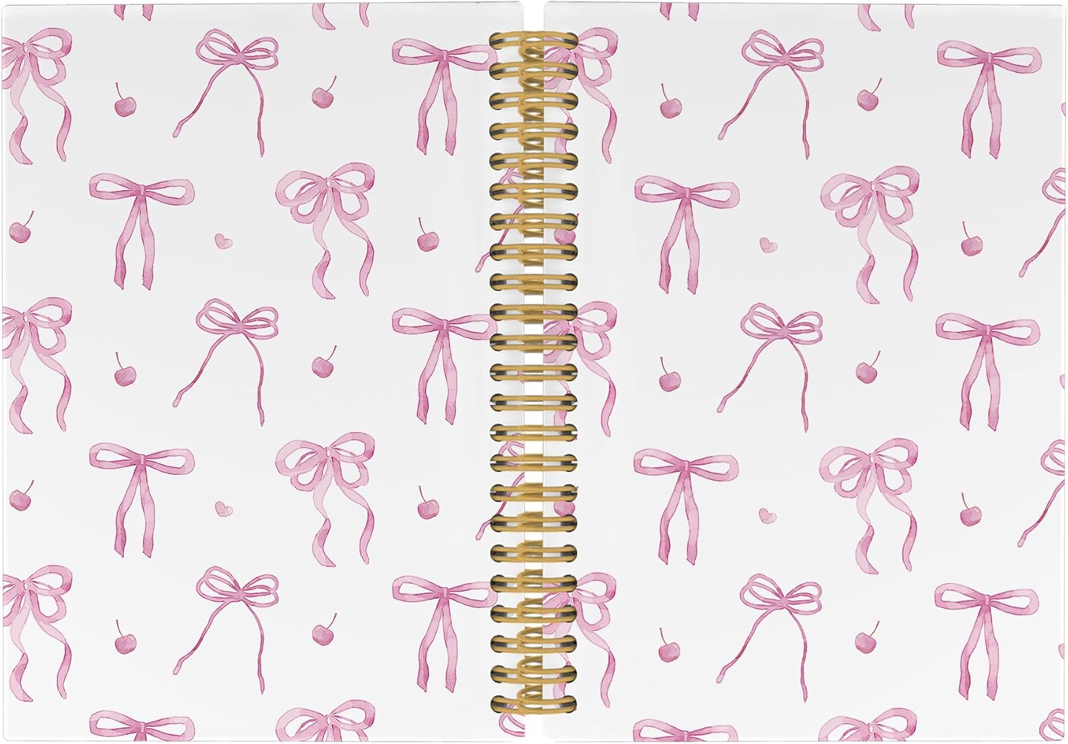 Preppy Pink Bow Journal - Stylish College Ruled Spiral Notebook for Girls/Women, Ideal Gift, 5.5x8.3 - Pugwak