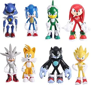 Sonic Toys Action Figures Playset - 8 Classic Characters Set