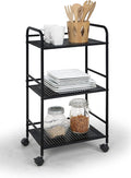 SunnyPoint 3-Tier Rolling Utility Cart - Compact Mobile Organizer