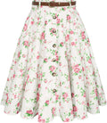 Belle Poque Women's Vintage High Waist A-Line Midi Skirt Review