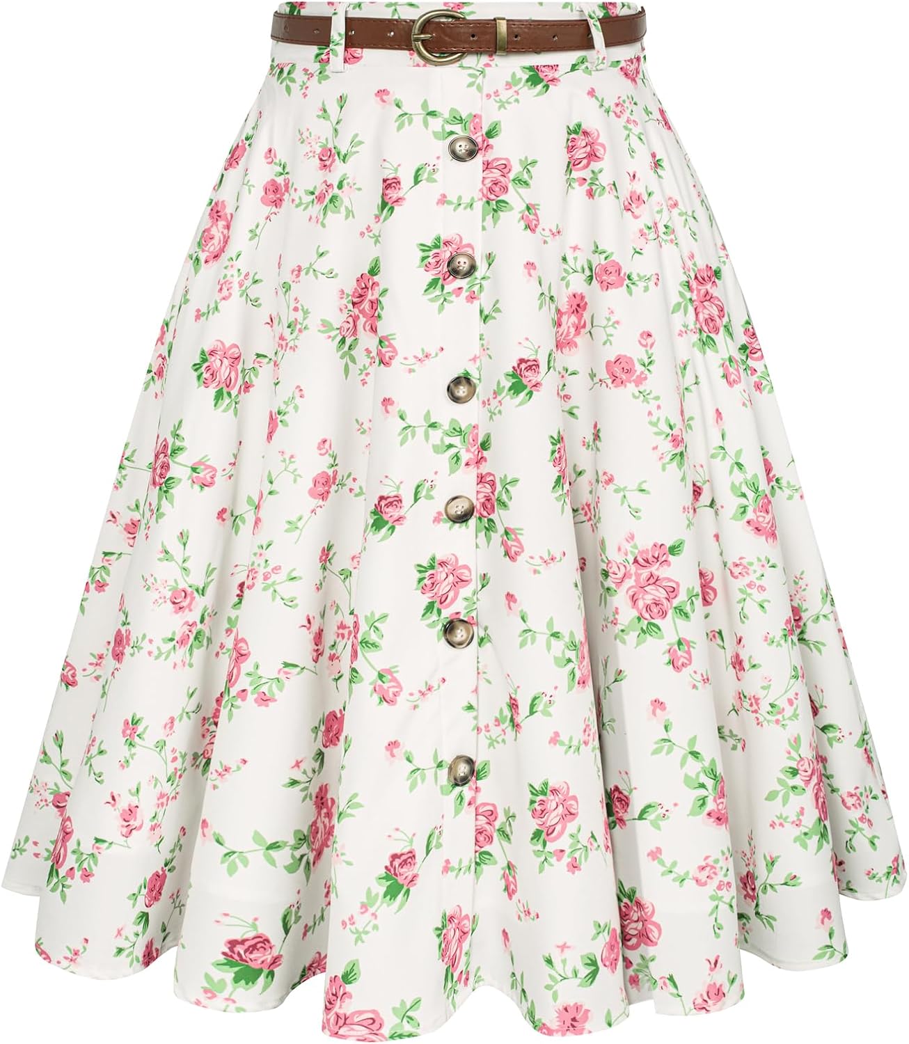 Belle Poque Women's Vintage High Waist A-Line Midi Skirt Review