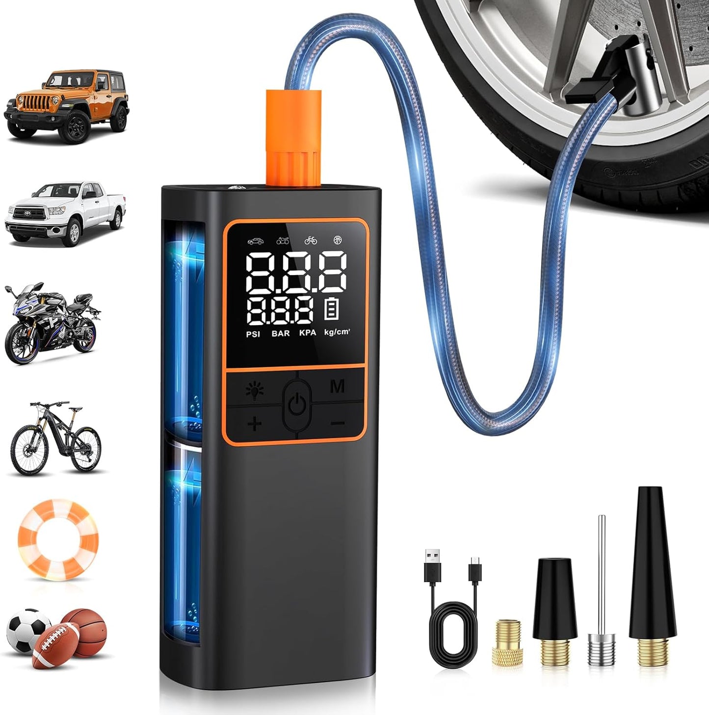HIPOM Cordless Tire Inflator 150PSI - Inflate Anytime, Anywhere!