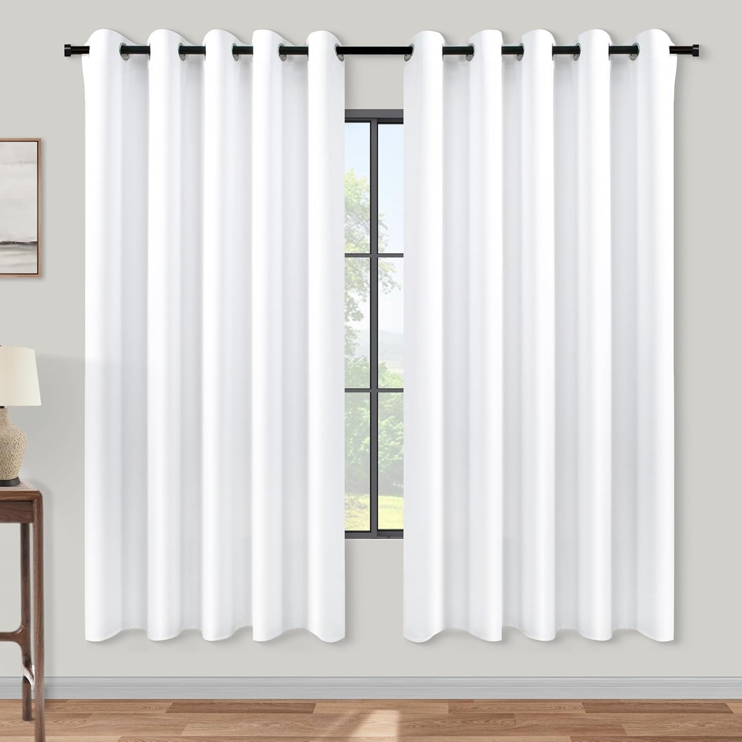 KOUFALL Room Darkening Curtains for Bedroom - 63in x 72in