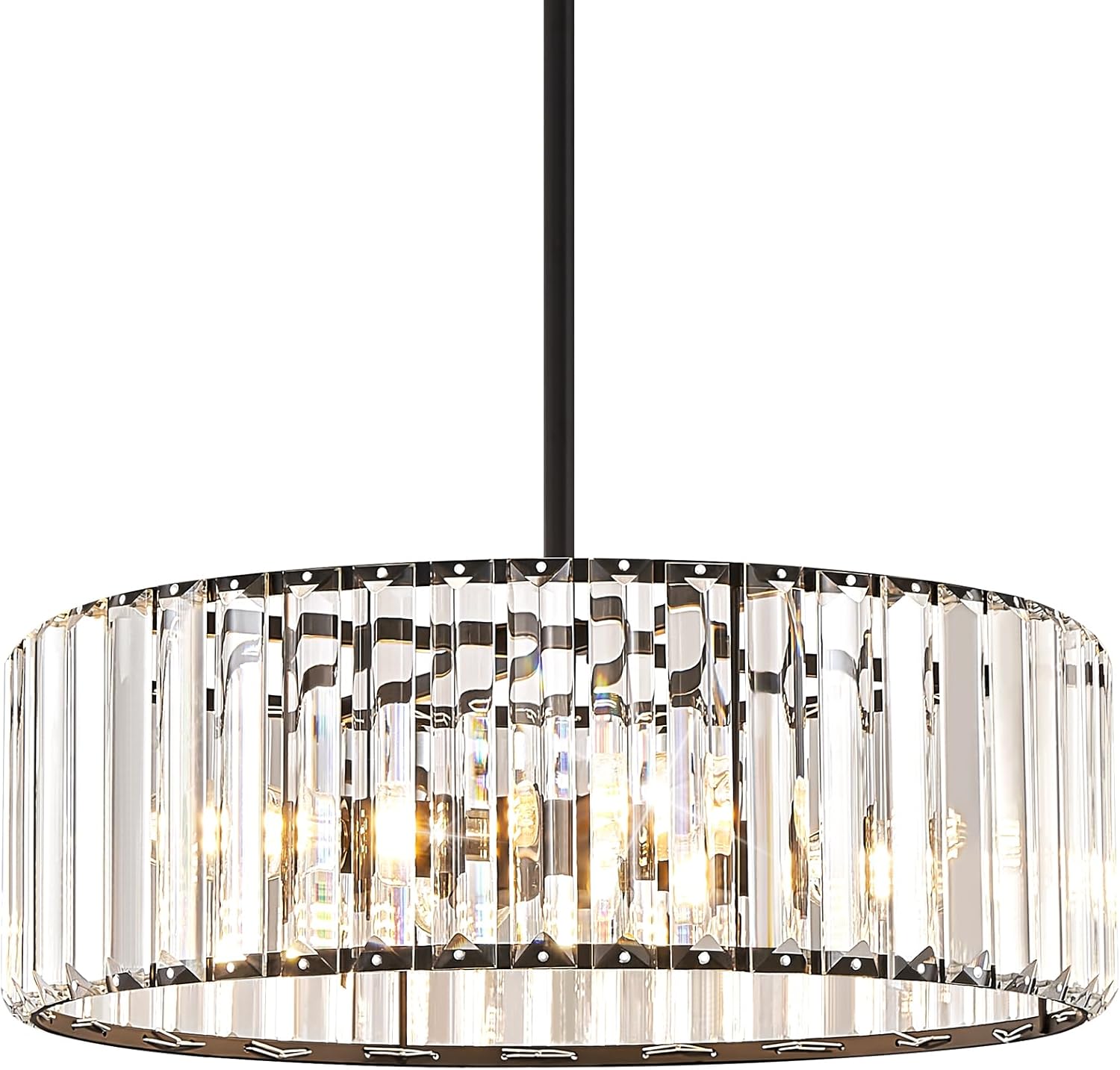 Black Crystal Chandelier for Dining Room and Kitchen Lighting