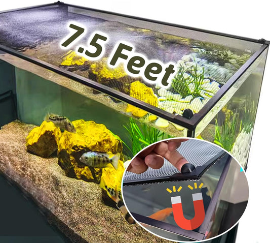 Prevent Fish Jumping with 7.5 Ft DIY Magnetic Aquarium Lid by FUYITE