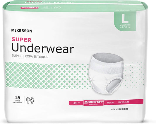 McKesson Super Underwear, Large, 72 Count - Stay Comfortably Dry!