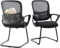 Sweetcrispy Reception Guest Chair Set of 2 - Comfortable Mesh Mid Back