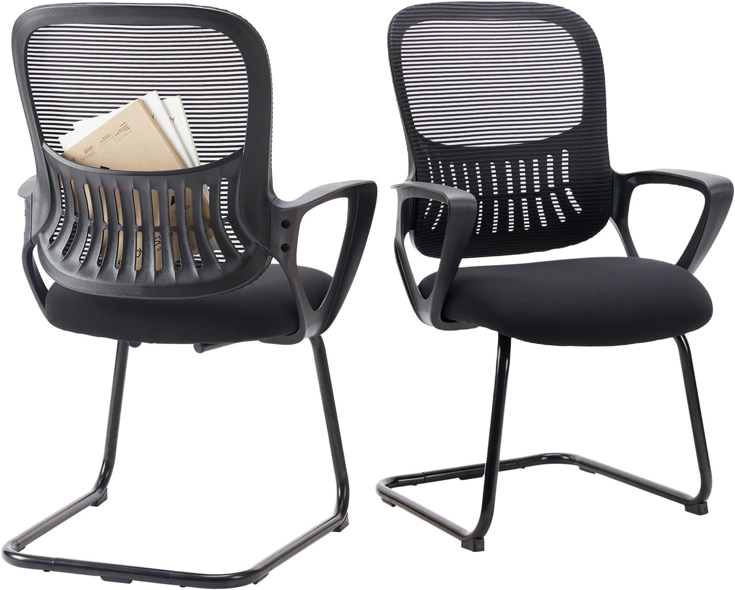 Sweetcrispy Reception Guest Chair Set of 2 with Lumbar Support