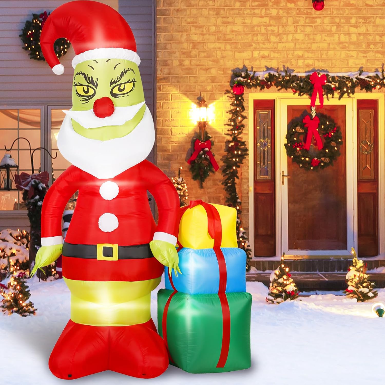8FT Christmas Green Big Monster Inflatable Decoration for Outdoors