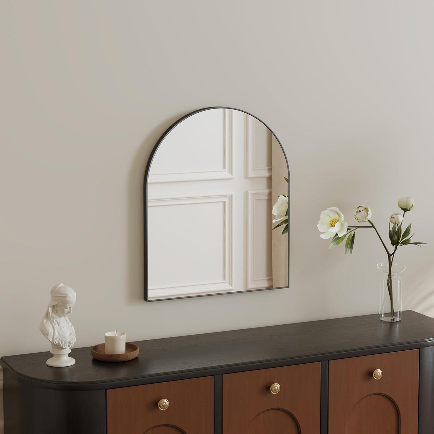 Compact 15x23 Inch Arched Mirror for Small Spaces and Decor