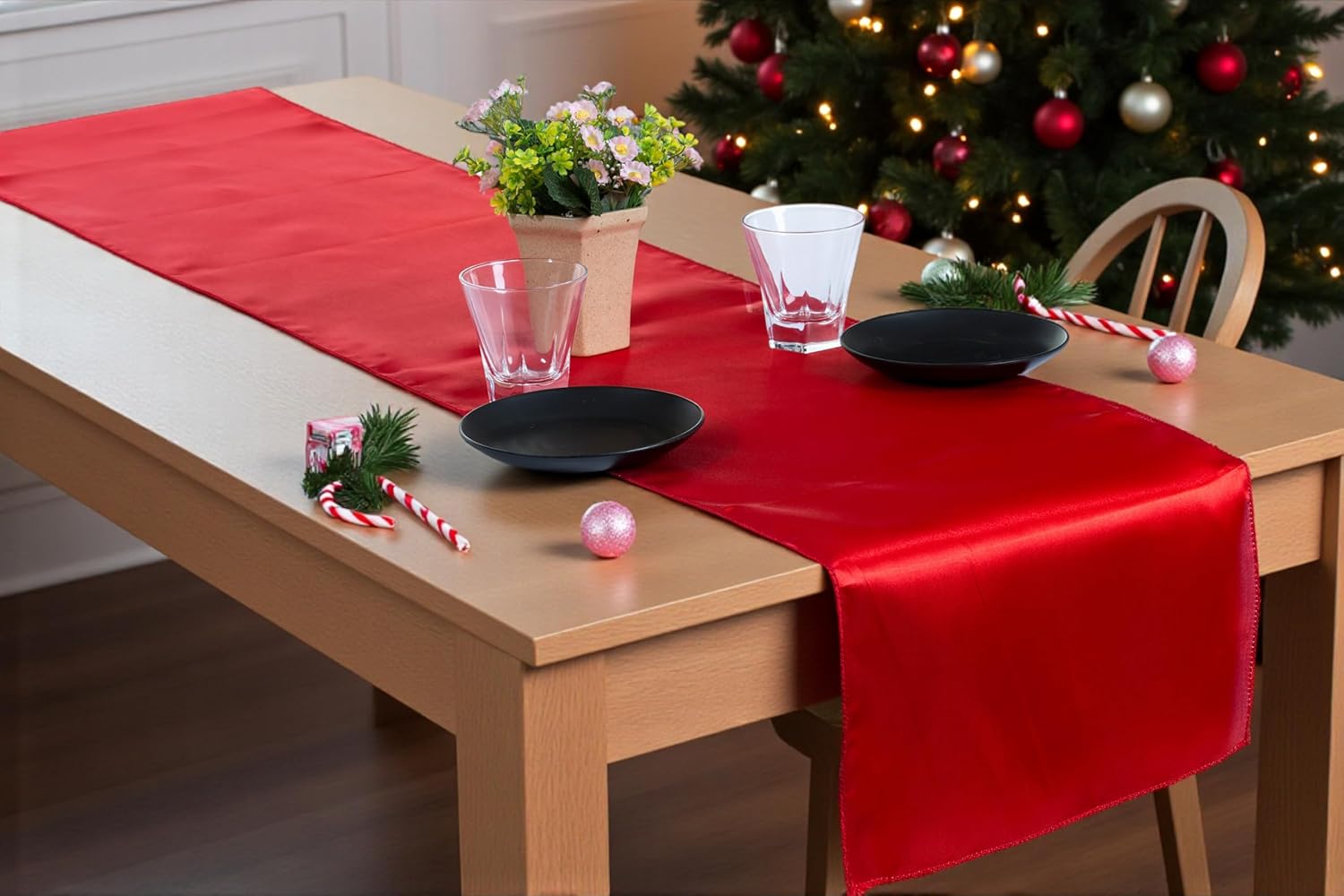 MDS Christmas Satin Table Runners - Elegant 12 x 108 in Decor