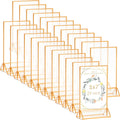 Acrylic Gold Sign Holder for Weddings and Restaurants - 24 Pack