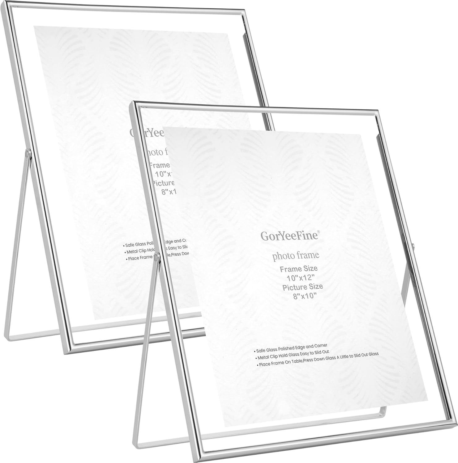 Silver 10x12 Floating Frame 2 Pack for Elegant Home Decor