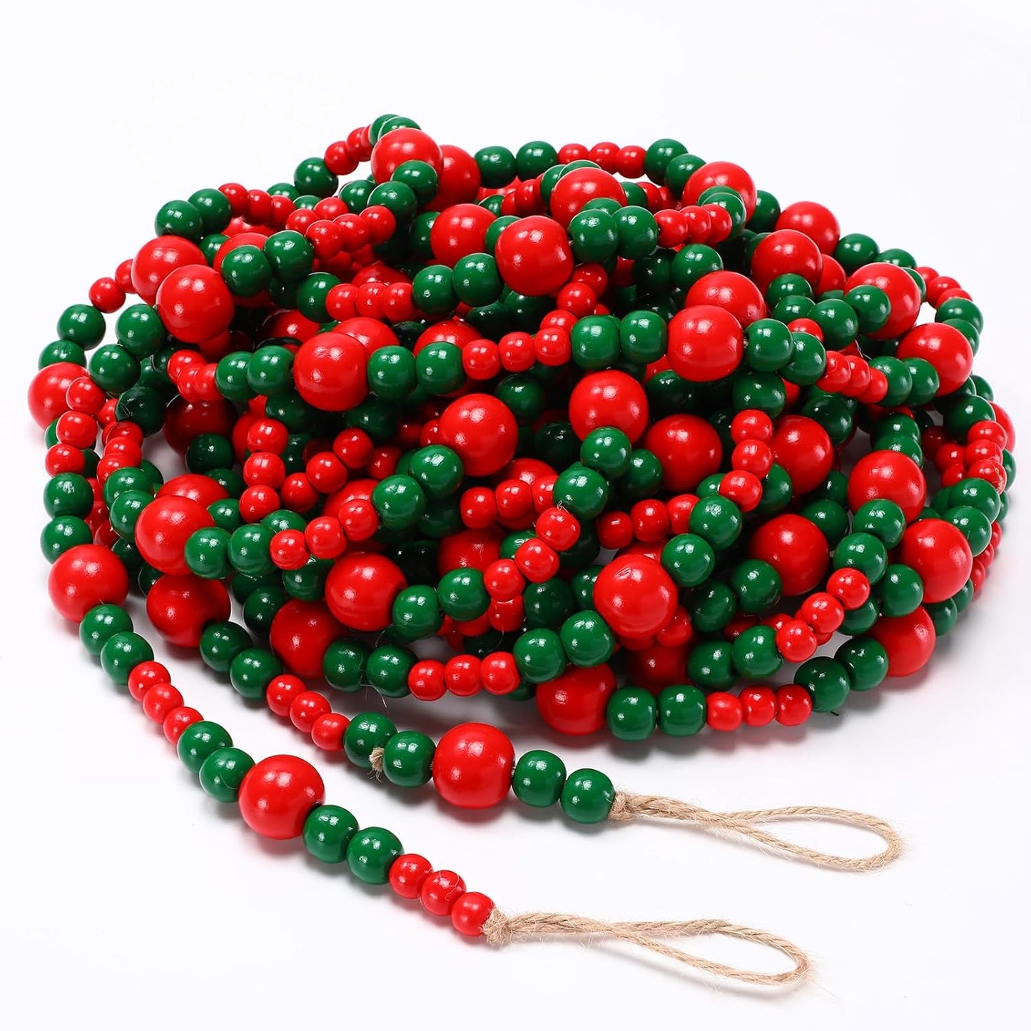 Giegxin 32.8 Feet Christmas Wooden Bead Garland for Decor