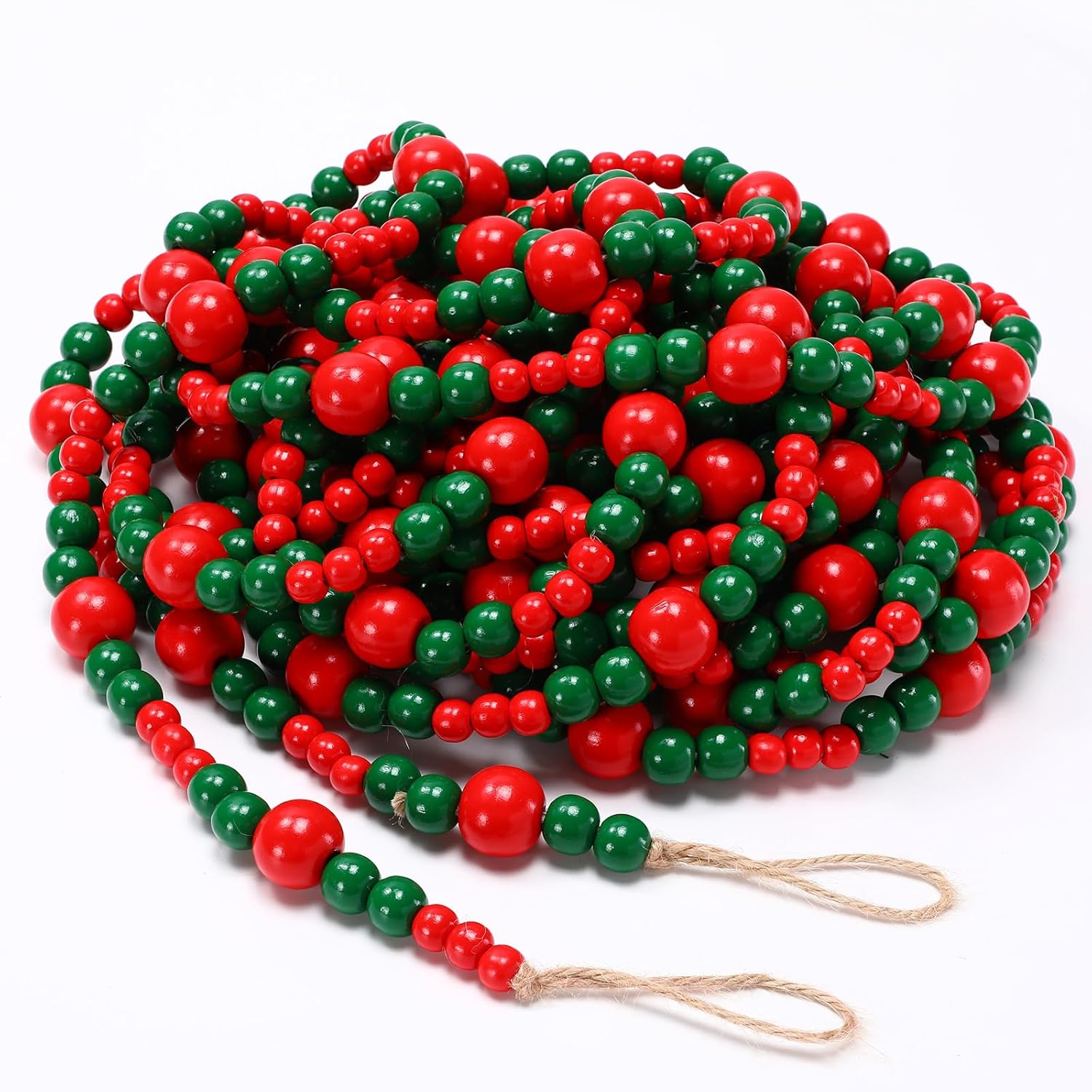 Giegxin 32.8 Feet Christmas Wooden Bead Garland for Decor