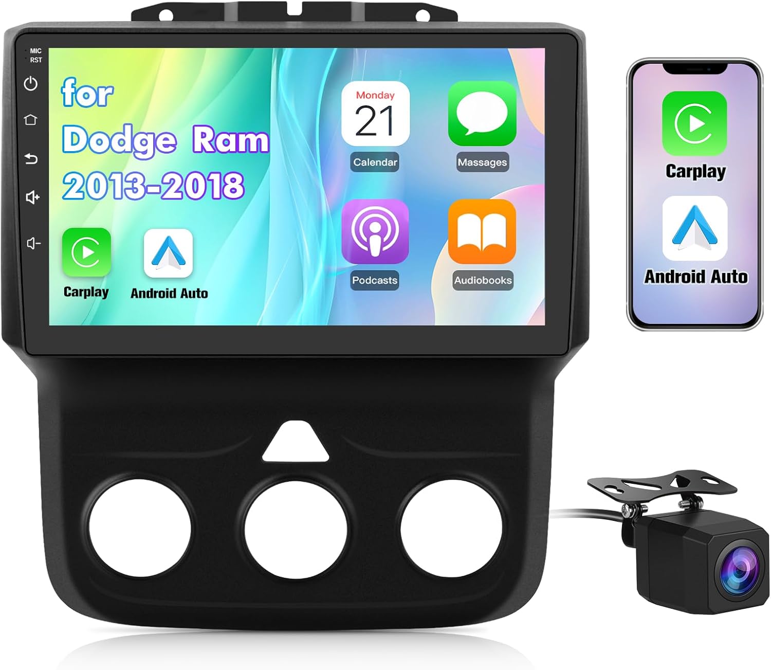 8 Core Car Radio Stereo for Dodge RAM with Carplay & Android Auto