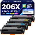 High Yield 206X Toner Cartridges for HP Color LaserJet Pro