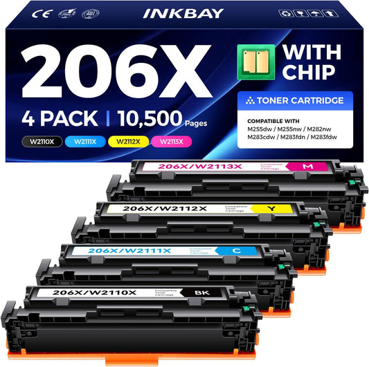 High Yield 206X Toner Cartridges for HP Color LaserJet Pro