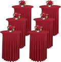 Spandex Stretch Cocktail Table Skirt Set - Elegant Burgundy Charm