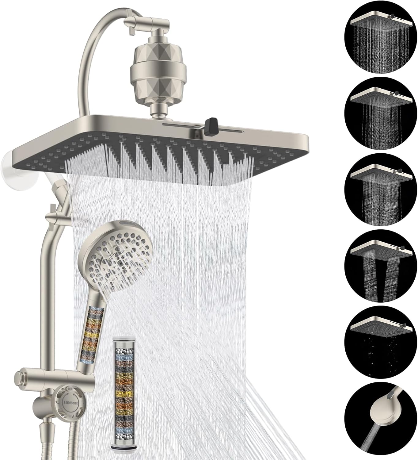 Hibbent 5-Spray Dual Filtered Rainfall Shower Head Combo Review