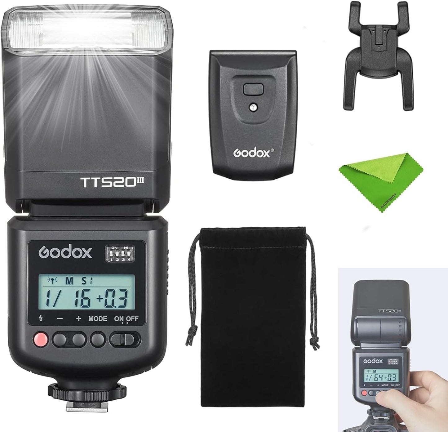 Godox TT520III Camera Flash with 1.8s Recycle Time and Power