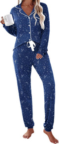 Ekouaer Pajamas Set Long Sleeve Sleepwear - Super Soft Two-Piece PJs