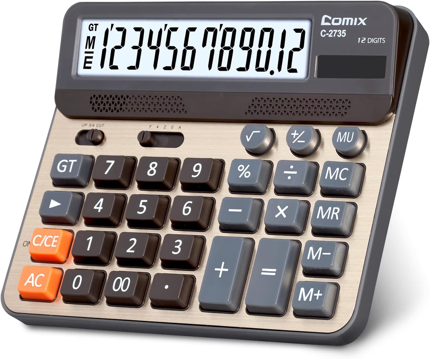 Comix Large Keypad Calculator, 12-Digit Display - Champaign Gold