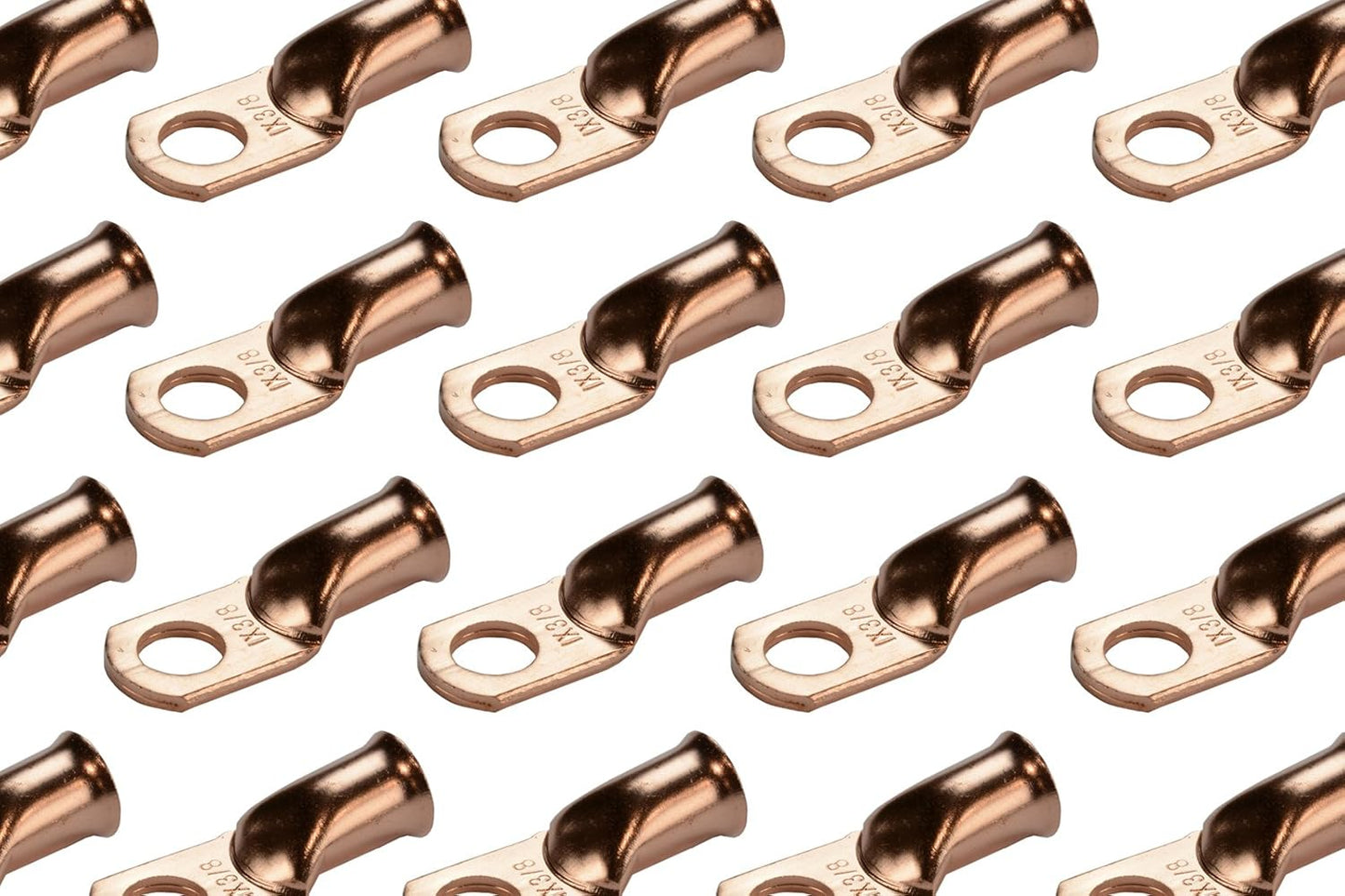 TEMCo 50 Pack Bare Copper Welding Battery Cable Ends for Durability