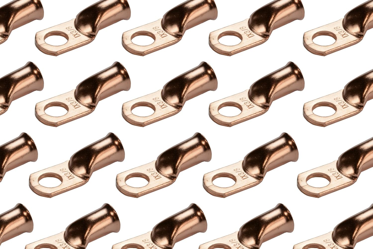 TEMCo 50 Pack Bare Copper Welding Battery Cable Ends for Durability