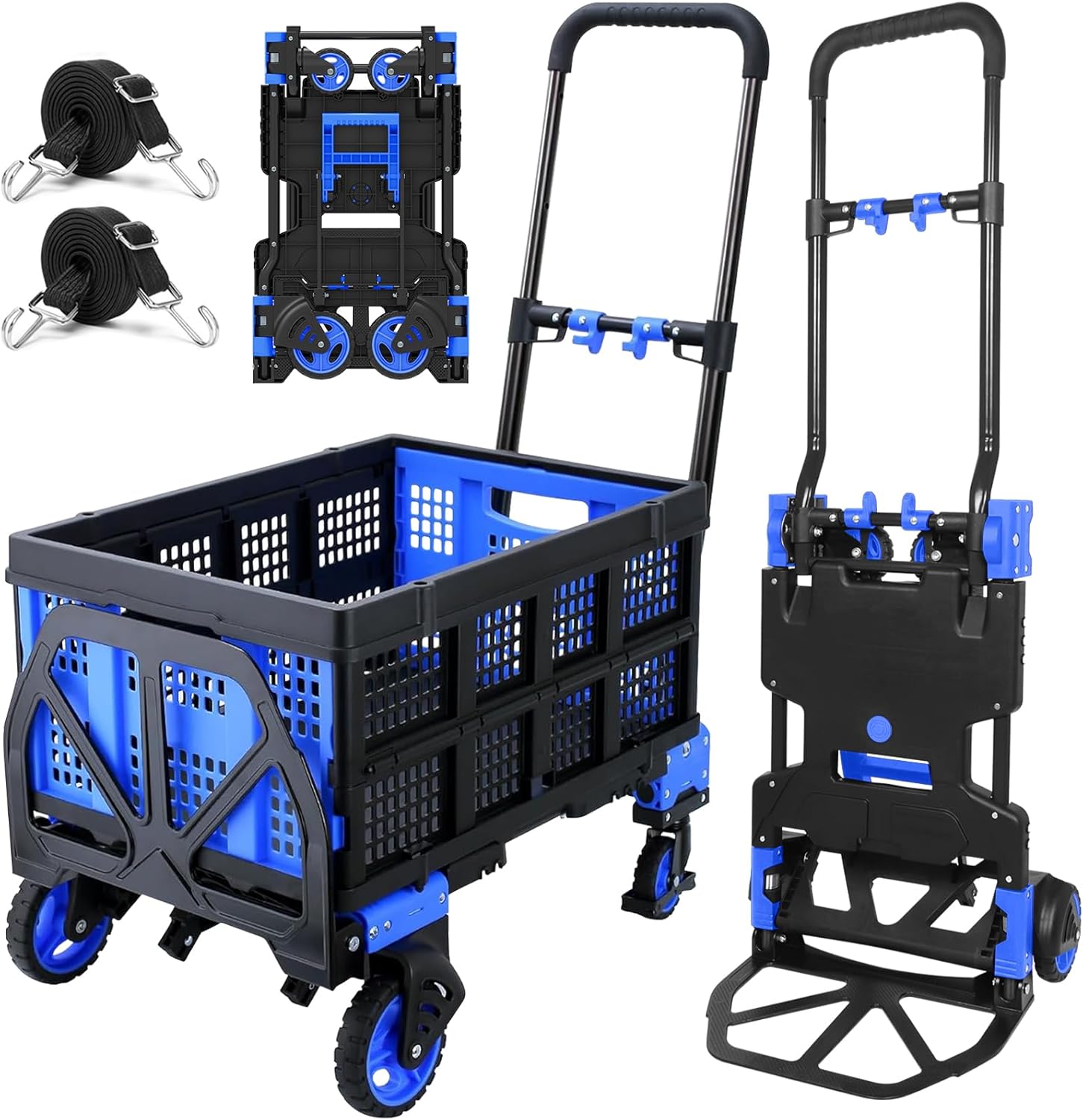 Portable 2-in-1 Hand Truck & Basket - 330lbs Capacity