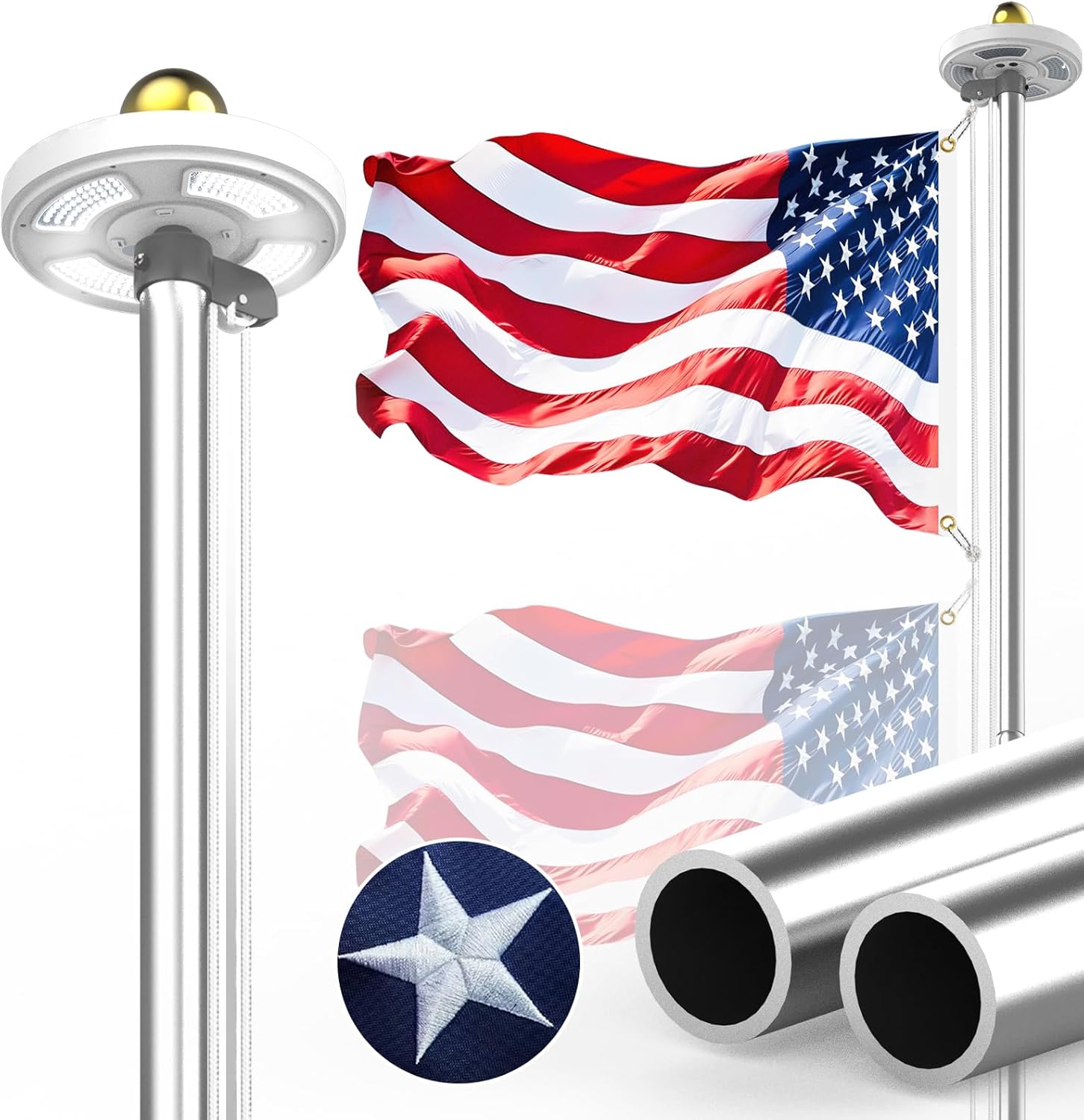 12-Gauge Heavy Duty Flag Pole Holder for Outside House Use