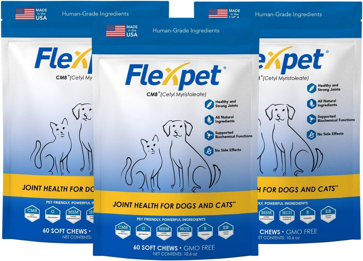 Hip & Joint Supplement for Dogs & Cats - Max Strength Chews