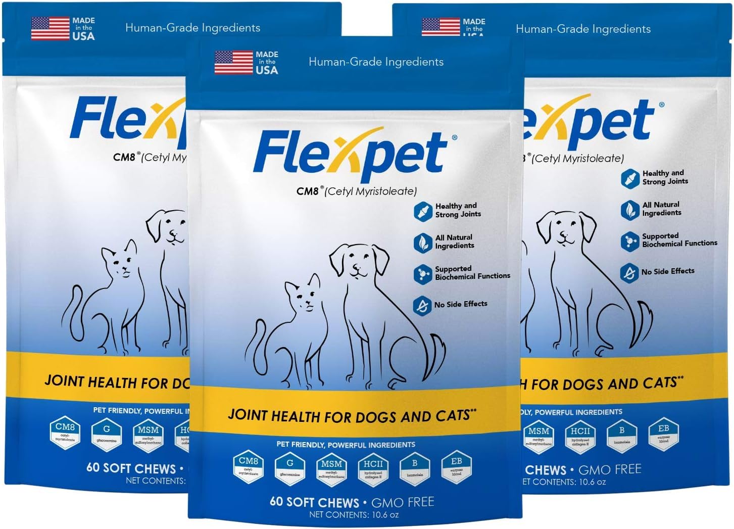 Hip & Joint Supplement for Dogs & Cats - Max Strength Chews