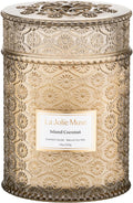 Vanilla Coconut Candle 19 oz Wood Wick - Long Burning Jar Candle