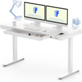 FLEXISPOT 55in White Electric Standing Desk with Drawers - Quick