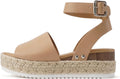 Women Soda Topic Ankle Strap Espadrilles Flatform Wedge - Casual Style