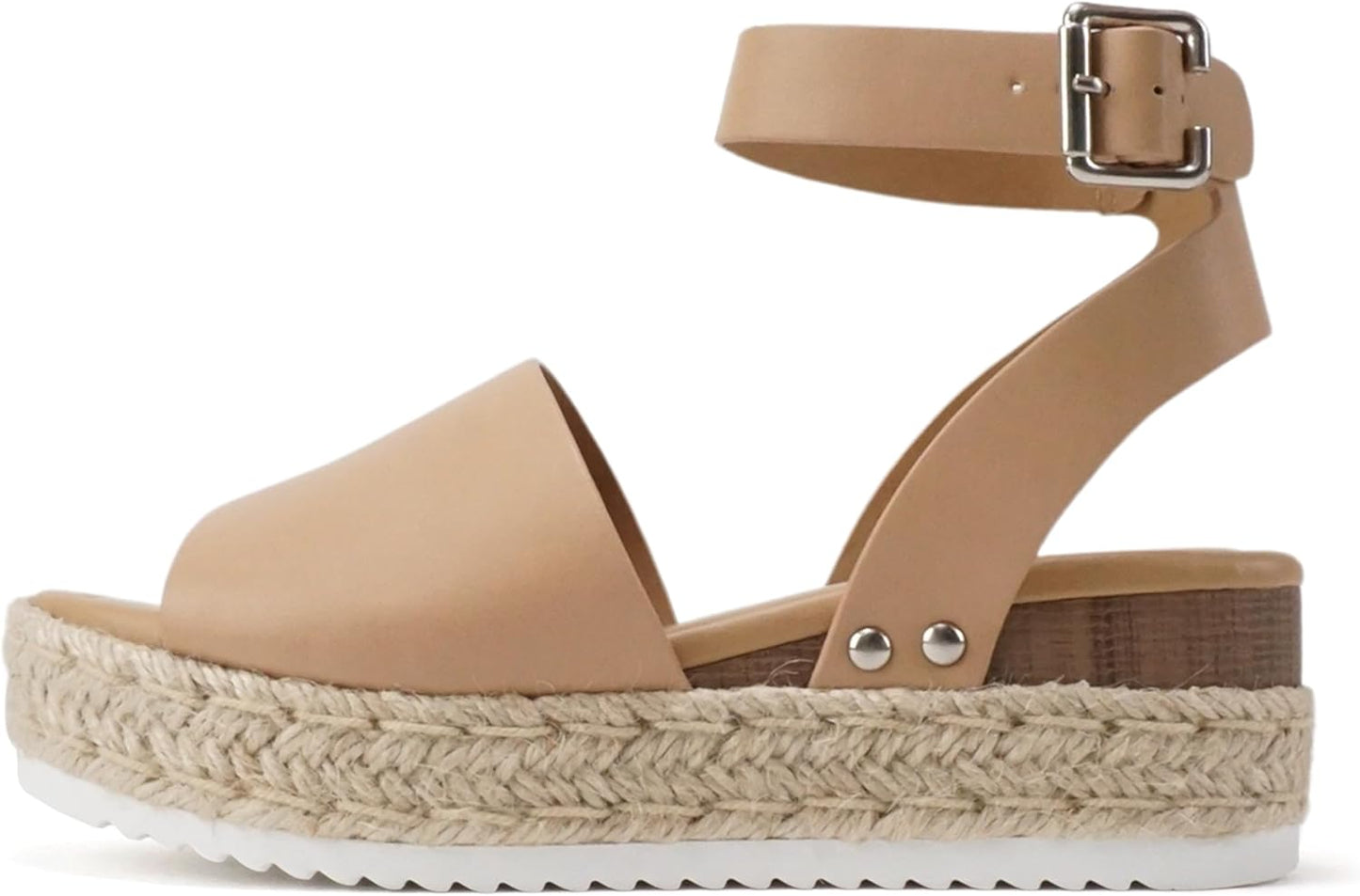 Soda Open Toe Buckle Ankle Strap Espadrilles Flatform Sandals