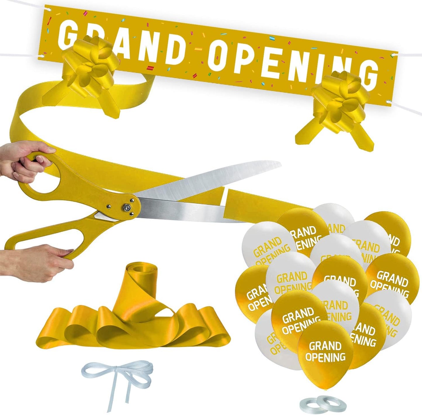 Grand Opening Gold Ribbon Cutting Ceremony Kit with Scissors