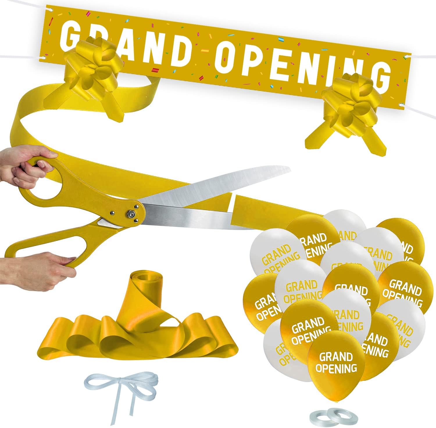 Grand Opening Gold Ribbon Cutting Ceremony Kit with Scissors