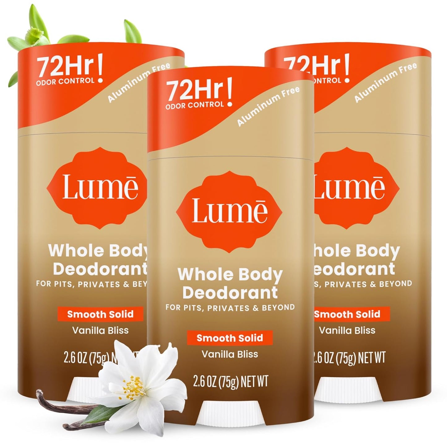 Lume Whole Body Deodorant Smooth Solid Stick for 72 Hour Odor Control