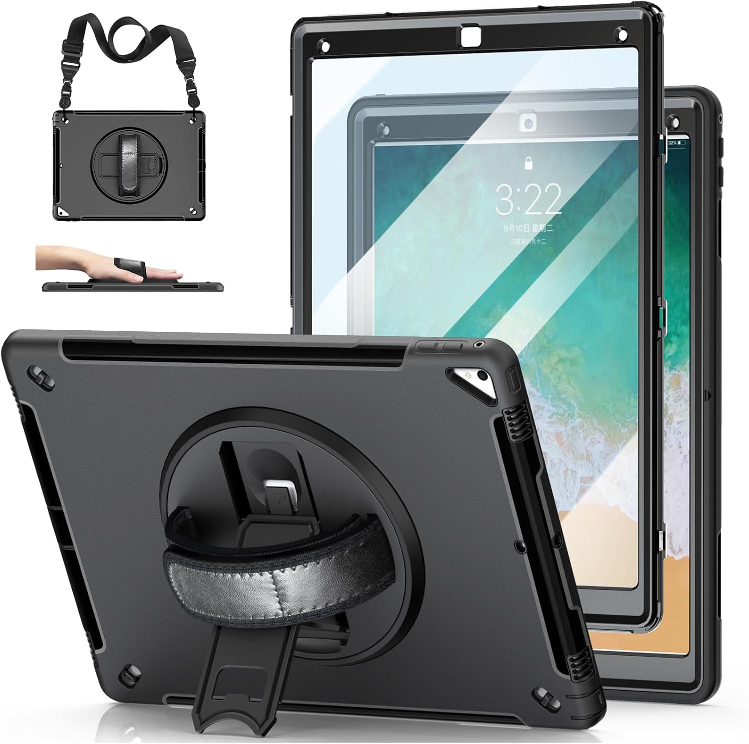 Heavy Duty Rugged Case for iPad Pro 12.9 with Screen Protector