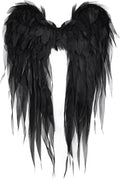 MehelloFeather Angel Wings Black 2.3ft Fairy Wings Costume Accessories