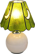 Green Mushroom Lamp Tiffany Stained Glass Moon Lamp - Cute Bedside