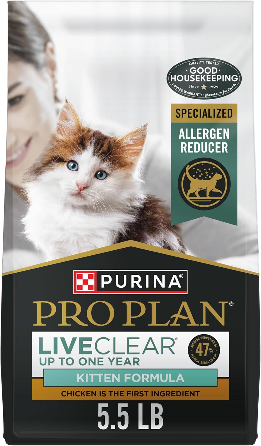 Purina Pro Plan LiveClear Dry Kitten Food Reduces Allergens