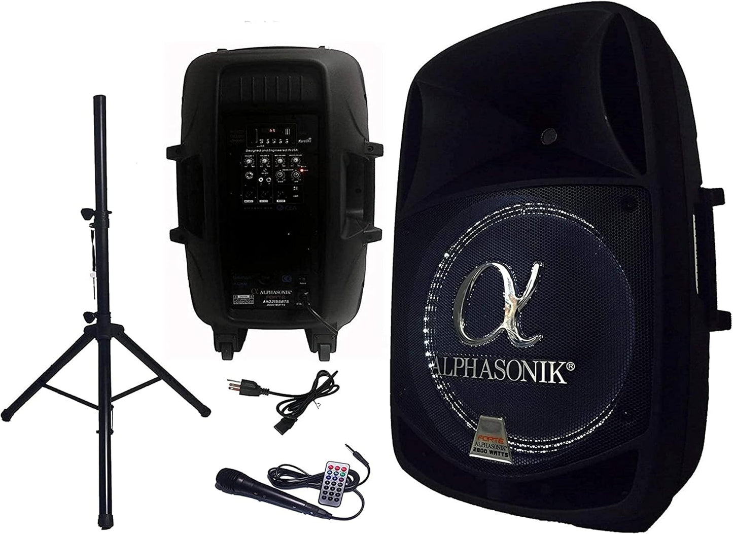Alphasonik 15 Powered 2800W DJ Amplified Loud Speaker System