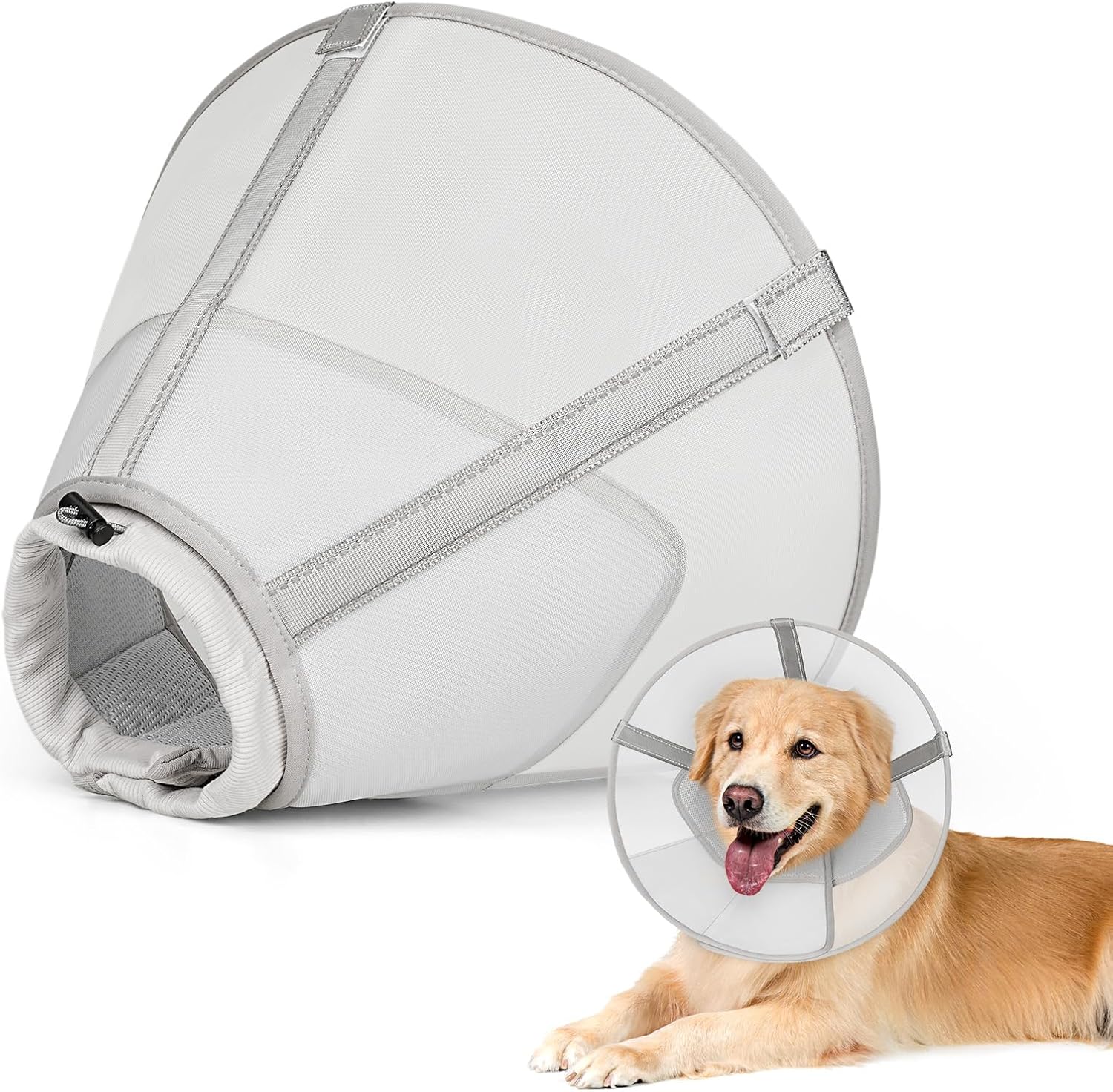 Soft Mesh Dog Cone Collar for Recovery - Comfortable & Effective